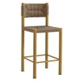 thumbnail image 5 of Counter Stool Chair, Set of 2, Natural Brown, Wicker Rattan, Aluminum, Outdoor Patio Balcony Cafe Bistro Garden Hospitality Restaurant, Modern Contemporary, HB37356, 5 of 11