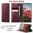 thumbnail image 3 of CaseMe Calf Leather Lining Microfibre Wallet Case for Samsung Galaxy A33 6.5-inch with RFID Blocking,Magnetic Closure,Card Slots,Cash Slot,Kickstand,Shockproof Flip Folio Protective Phone Case,Red, 3 of 10