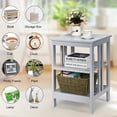 thumbnail image 6 of Yardi Yard 2 Pieces 3-Tier Nightstand with Reinforced Bars and Stable Structure-Gray, Side Table, Chairside Table Narrow End Table for Bedroom Living Room Kitchen, 6 of 6