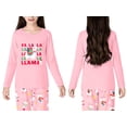 thumbnail image 2 of Beezizac Christmas Pajamas 2-Piece Girls Pink Llama Long Sleeve Set Cute Sisters Matching Jammies Size 12, 2 of 7