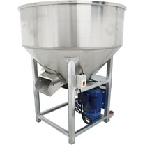 PreAsion Stainless Steel Feed Mixer Granular Plastic Grain Mixer Dry-wet Powder Mixer 200kg/440Lbs 110V