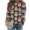 thumbnail image 4 of Sgkm Fashion Womens Tops Christmas Graphic O Neck Oversized Sweatshirt Vibrant Tops for Women Trendy S Dark Gray, 4 of 6