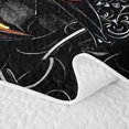 thumbnail image 5 of Feelyou Black Orange Skull Letter R Bed Spread Queen for Women, Flame Fire Floral Queen Coverlet Set, 3 Pieces, 5 of 7