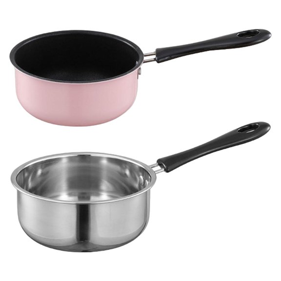 Fiocias 2Pcs Stainless Steel Small Saucepan Baby Breakfast Pot Milk Pan for Induction