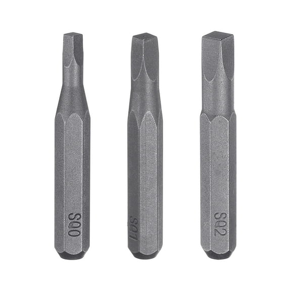 Uxcell 3pcs Square Screwdriver Bit Set 5/32" Hex Magnetic 4 Point Head S2 Steel
