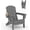 Embossed wood grain - with cup holder - gray, 1 piece, variant on Adirondack Chair Folding, HDPE Outdoor Patio Chair with Cup Holder, All-Weather Deck Chair, Heavy Duty 380 lbs Capacity for Backyard, Fire Pit, Poolside Seating