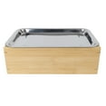 thumbnail image 1 of Mini Barbecue Grill Table Bambou Bougie Chauffage Barbecue Grill Poêle avec Plaque en Acier Inoxydable, 1 of 5