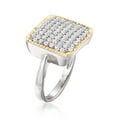 thumbnail image 5 of Ross-Simons 1.00 ct. t.w. CZ Square-Top Ring in Sterling Silver and 14kt Gold, Women's, Adult, 5 of 5