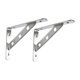 thumbnail image 2 of 2 piezas soportes de acero inoxidable muebles montados en espesas de pared esquina pulsera desmontable soporte de estante sólido de servicio pesado 6 pulgadas, 2 of 8