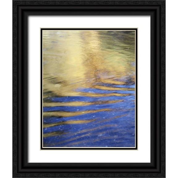 Talbot Frank, Christopher 26x32 Black Ornate Wood Framed with Double Matting Museum Art Print Titled - CA, Sierra Nevada, Autumn reflects in Rush Creek