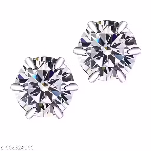 925 Sterling Silver Lab-Grown Diamond Round 6 Prong Solitaire Stud Earrings