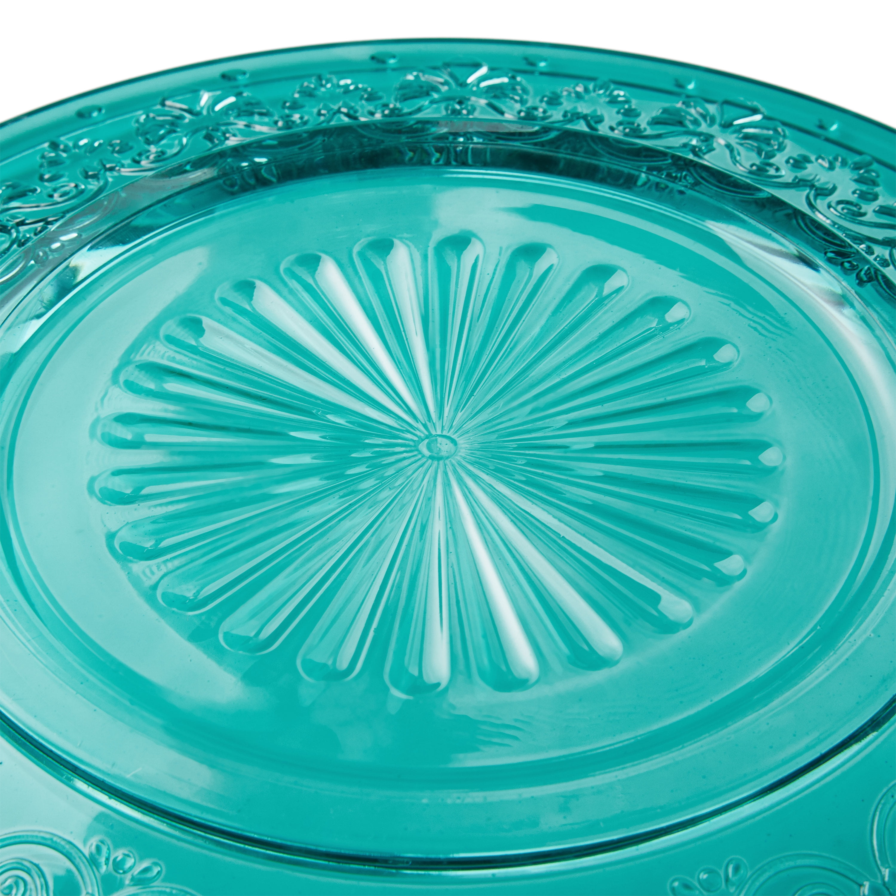 Turquoise glass plates sale