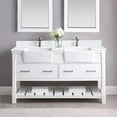thumbnail image 2 of Georgia 60" Aosta White Stone Top Double Vanity w/o Mirror White, 2 of 11
