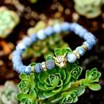 thumbnail image 2 of RSAMD Blue Nepal Stone 8mm Natural Gemstone Bracelet Unisex Women Men Beaded Bracelet-128, 2 of 3