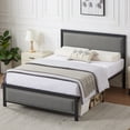thumbnail image 2 of Taomika, Queen Size Platform Bed Frame with Headboard ,Grey Bed Frame, 2 of 6