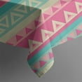 thumbnail image 5 of Pink and Blue Triangle Pattern Square Tablecloth,Waterproof Square Table Cover,Wipeable Spillproof Washable Table Cover for Home Kitchen Party Decor 42"X42"(107x107cm), 5 of 6