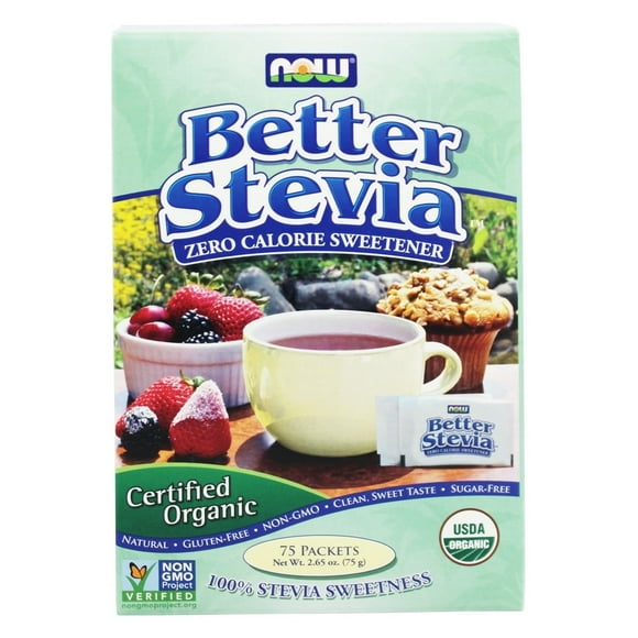 NOW Foods - BetterStevia Organic Powder Sweetener - 75 Packet(s)