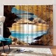 thumbnail image 4 of Cortina para colgar en la pared Poliéster con patrón de océano Adorno para ventana Suministros de impresión para sala de estar Dormitorio Baño M, 2 piezas Inevent HA010891-02, 4 of 7