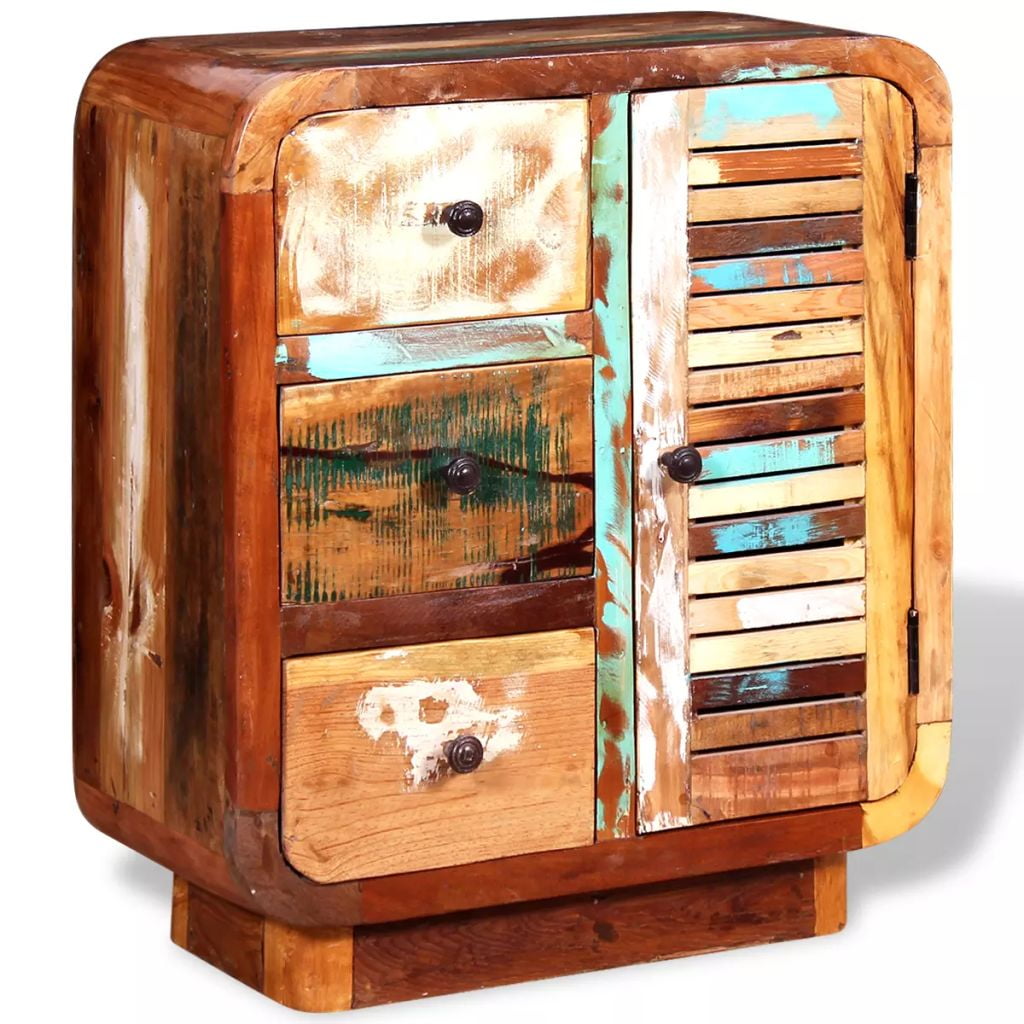 Solid Reclaimed Wood Sideboard, Antique Retro Highboard Console Cabinet