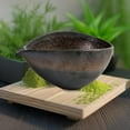 thumbnail image 1 of Tazón de té de de cerámica Matcha, tazón tradicional vertido que se mezcla con tazón hecho a mano para familiares, amigos principiantes Dorado, 1 of 8