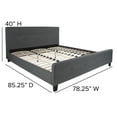 thumbnail image 2 of Flash Furniture Platform Bed,Tribeca,King,Dark Gray HG-32-GG, 2 of 5