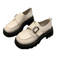 thumbnail image 2 of OKBOP Womens Round Toe Loafers Comfortable Buckle Strap Thick Sole Casual Dress Work Shoes, 2 of 5