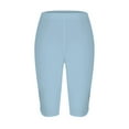 thumbnail image 4 of Uooqdmx Capri Pants for Women Women's Quarter Pants 2024 High Waisted Hollow Yoga Quarter Pants Lightweight And Comfortable Quarter Pants Solid Color Soft Casual Pajama Pants Leggings Blue 2 Xxxl, 4 of 5