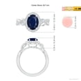 thumbnail image 5 of ANGARA Natural 2 Ct Oval Sapphire Twisted Vine Ring with Diamond Halo in 14K White Gold for Women (Size-9x7mm) | September Birthstone, Anniversary, Jewelry Gift for Women | Natural Blue Sapphire Ring, 5 of 10