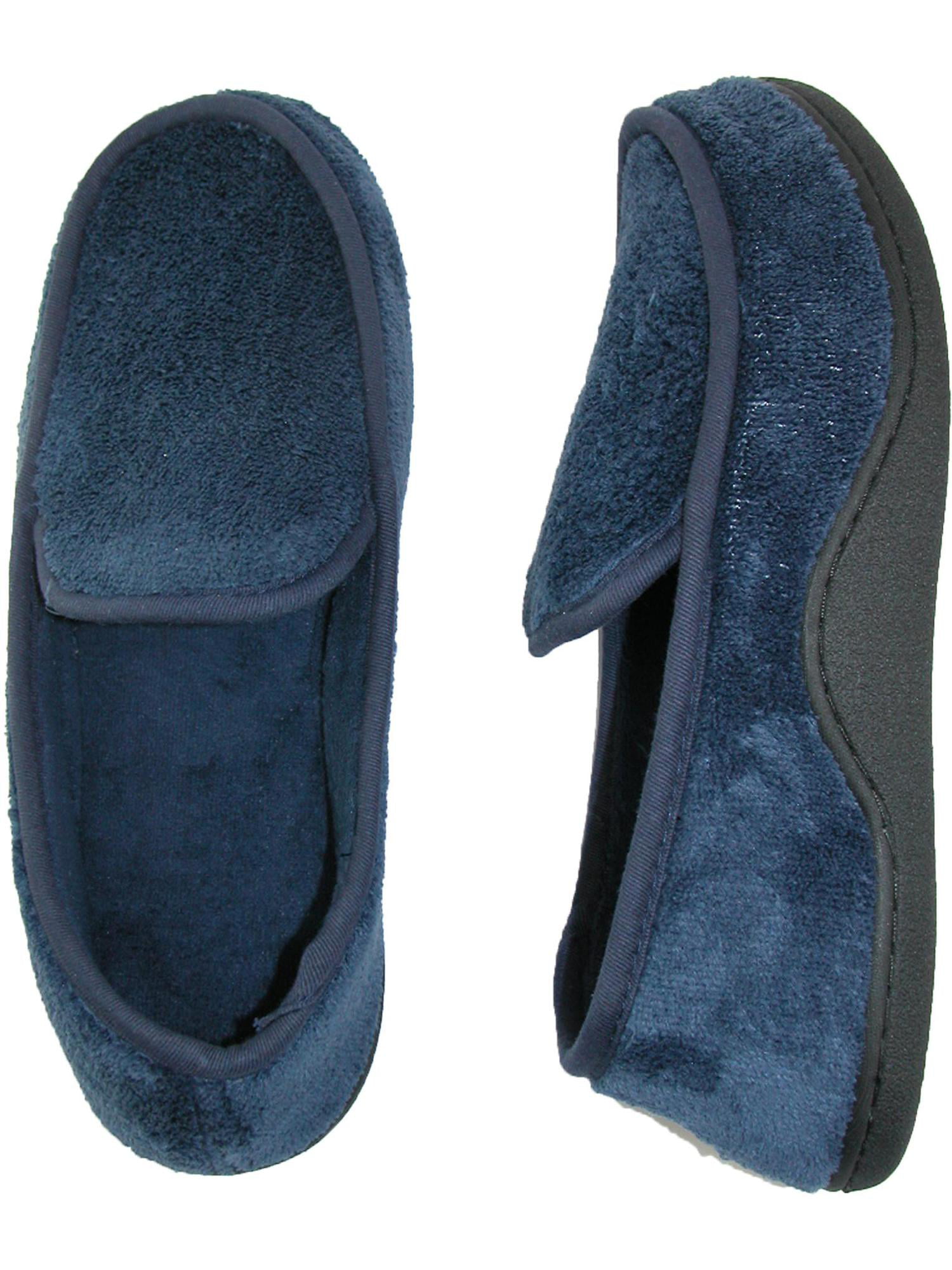 Isotoner Men's Microsuede Moccasin Memory Foam Slippers Shoes for Indoor/Outdoor 