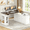 White, variant on Winkalon Farmhouse L Shaped Electric Standing Desk, 55" x 47" Height Adjustable Home Office Executive Desk with Drawers and Shelves, Standing Computer Desks with Power Outlet for Home Office, Black