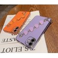 thumbnail image 4 of liangnv Compatible with iPhone 12 Case 6.1 inch 2020 Release Luxury Plating Soft TPU Case with Love Heart Chain Bracelet Strap Shiny Cute Pretty Prote, 4 of 4