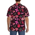 thumbnail image 3 of Fotbe Various pink and red Bow knots Camisa Estampada de Manga Corta para Hombre, Casual de Verano, Estilo Playero, Sin Arrugas-XX-Large, 3 of 5