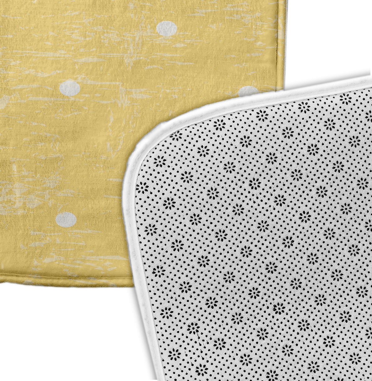 Simply Daisy 34" x 21" Plush Microfiber Yellow Dorothy Dot Bath Mat