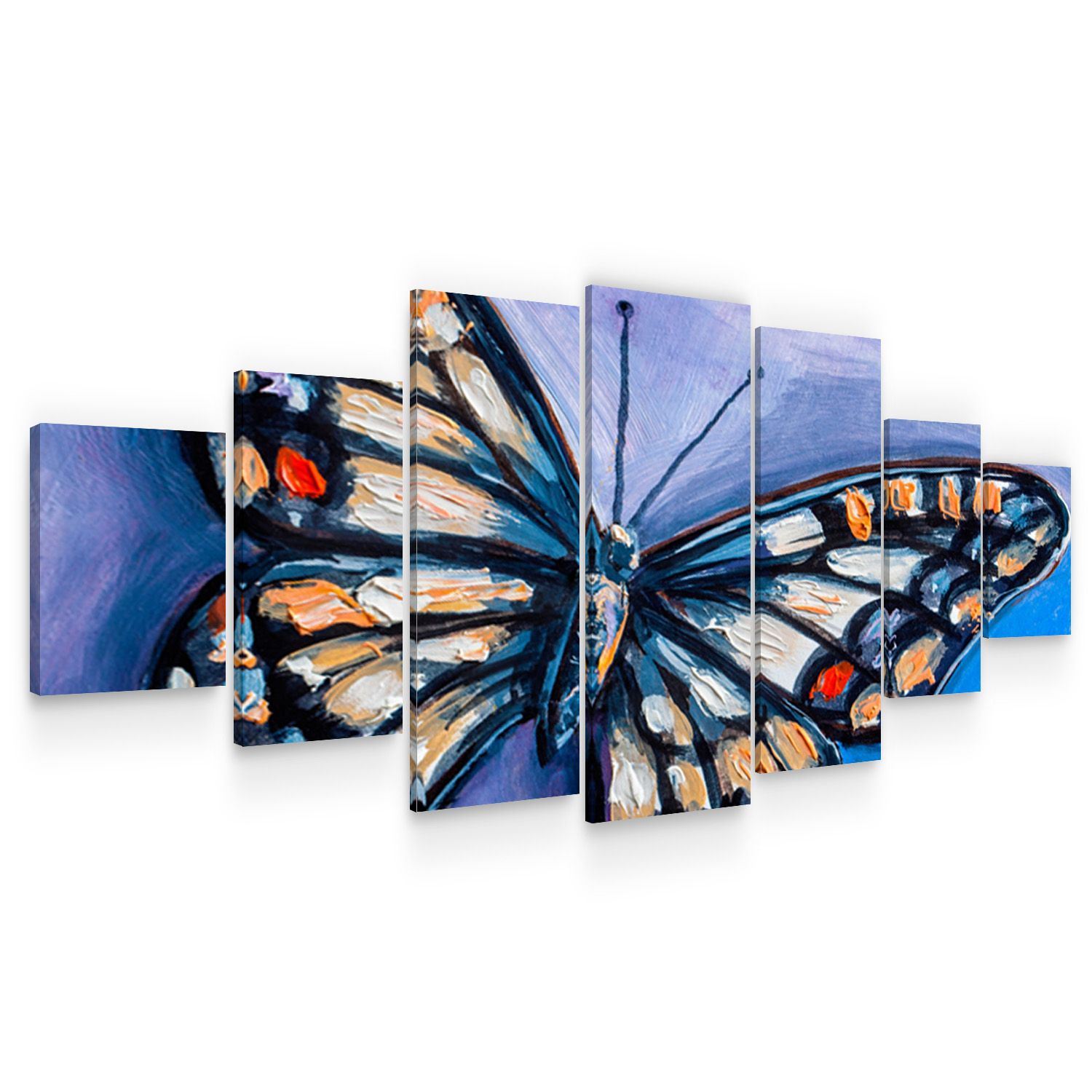 Startonight Large Canvas Wall Art Abstract - Big Blue Butterfly - Huge ...