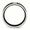 thumbnail image 2 of Bague Plate en Acier Inoxydable Noir Brossé IP Trois CZ Taille 13, 2 of 7