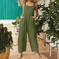 thumbnail image 2 of Aoochasliy Clothes Womens Pants Petite Ladies Fashion Loose Jumpsuit Casual Suspender Pants Wide Leg Solid Overalls, 2 of 7