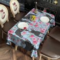 thumbnail image 6 of French Bulldog and Flower Rectangle Tablecloth 60"x102",Waterproof Polyester Rectangle Table Cloth, Wipeable Spillproof Polyester Tablecloth for Dining, Camping, Indoor and Outdoor, 6 of 6