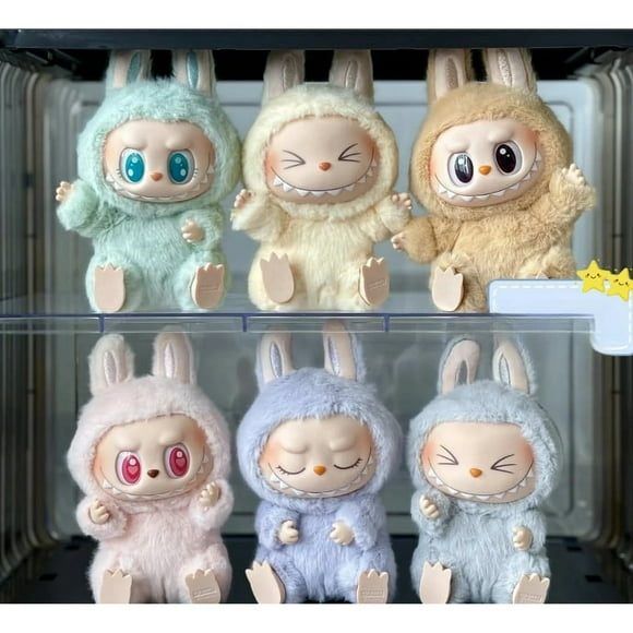 Labubu POP MART Macaroon: The Vigorous Plush Doll Toy, an Animated Gift for Children's Sleepytime Stories, with a Charming and Delightful Expression, Germane for Presents and Clothing, 6PC