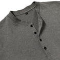 thumbnail image 7 of hoksml Men's Cotton Fabric Long Sleeve Henley Shirt, 4 Button Placket Solid Color Crew Neck Casual Daily Pullover Top, 7 of 7