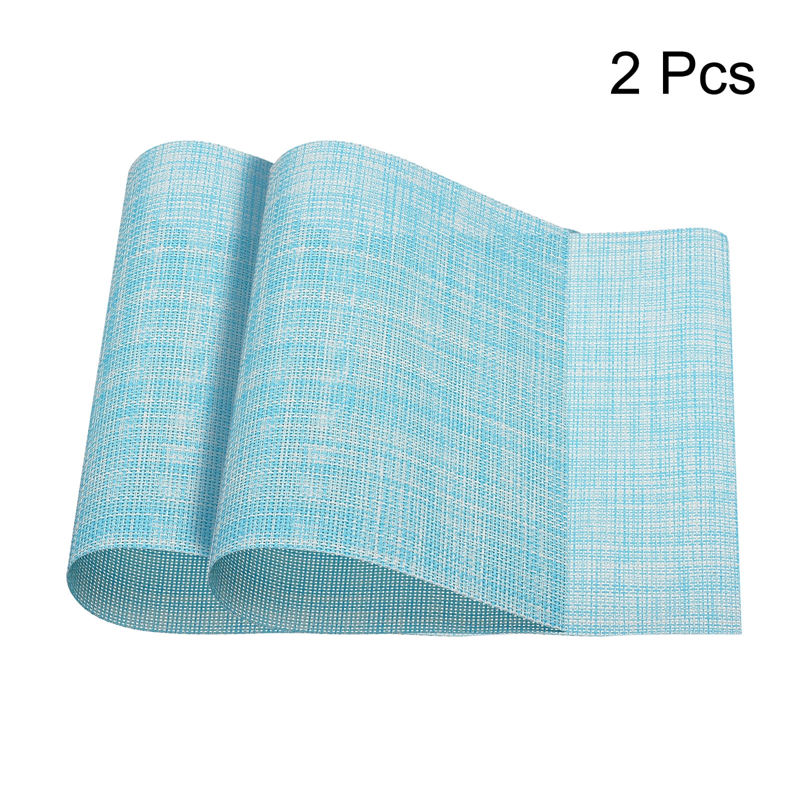 Unique Bargains Durable PVC Washable Woven Place Mats for Dining Tables and Home Use Blue