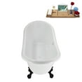 thumbnail image 6 of 59" Streamline N4880BL-WH Soaking Clawfoot Tub and Tray With External Drain in Glossy White and Matte Black Clawfeet, 6 of 12