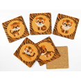 thumbnail image 2 of Inkdotpot Set of 6 Drink Coasters Easy Clean 4-inch SquareCoastersCork Base-Reusable- Tiger, 2 of 8