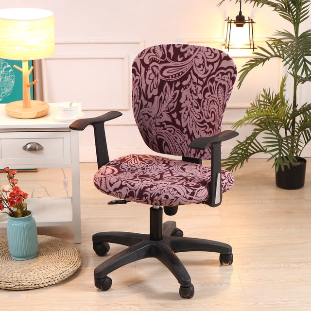 Housse de Chaise Réglable en Hauteur Universelle avec Motif Brodé Polyester