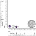 thumbnail image 6 of 14K White Gold Purple Amethyst and White Lab Grown Diamond Martini 3 Prong Secure Screw-Backs Stud Earrings for Women with Removable Jackets | 2.48 Cttw | Gemstone February Birthstone | Round 6MM, 6 of 6