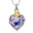 Gold/Purple, variant on Rose Flower Stone Love Heart Urn Pendant Cremation Jewelry for Ashes Keepsake Memory Necklace Women Elegant Beautiful Memorial Jewelry