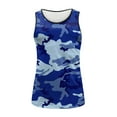 thumbnail image 4 of Wioihee Men's Tank Top Camo Muscle Workout Gym Shirts Moisture Wicking Lightweight Summer Casual Sleeveless Shirts Blue 6(M), 4 of 5