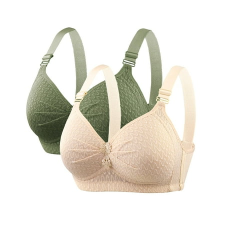 Under 25 Large Size Bras  Front Button  Comfortable Underwear  Middle Aged Women  Elastic Material  Non-Steel Ring  Soft Bra  Nursing Bra  Everyday Wear  Plus Size Pants|Nylon Spandex Multicolor