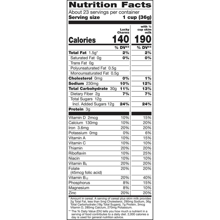 Lucky Charms Nutrition Facts  