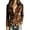 Brown, variant on Sheghy Lapel Jacket for Women Solid Flap Pocket Zip Front Long Sleeve Fall Winter Black S