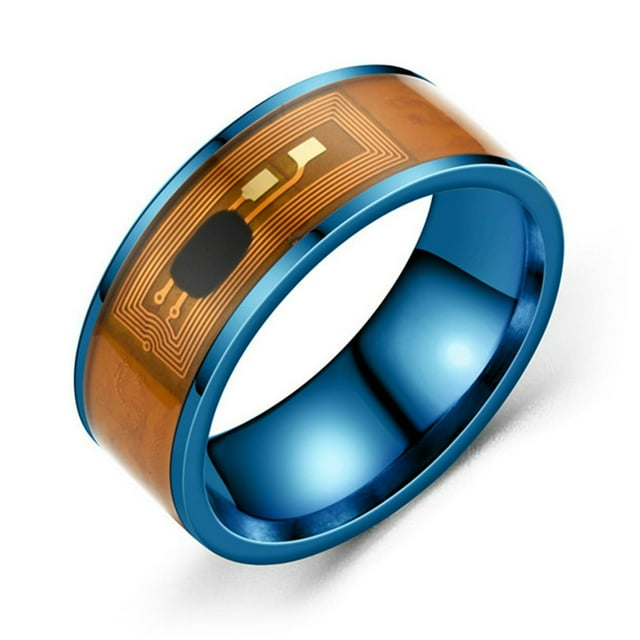 CNKOO NFC Stainless Steel Phone Chip Dripping Oil Dual Dragon Pattern Smart Ring Gift